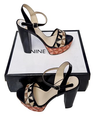 Nine West Carnation Damenschuhe Multi Plateau kubanische Absätze mehrfarbig UK 5