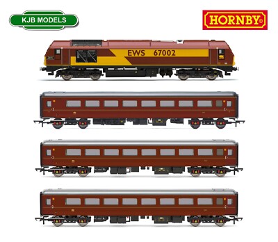 OO Spurweite Hornby R30251 EWS Business Train Pack - Klasse 67 + 3x MK2 Reisebusse