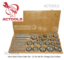 Valve Seat & Face Cutter Set 21 Pcs Set For Vintage Cars & Bikes  USA ACTOOLS