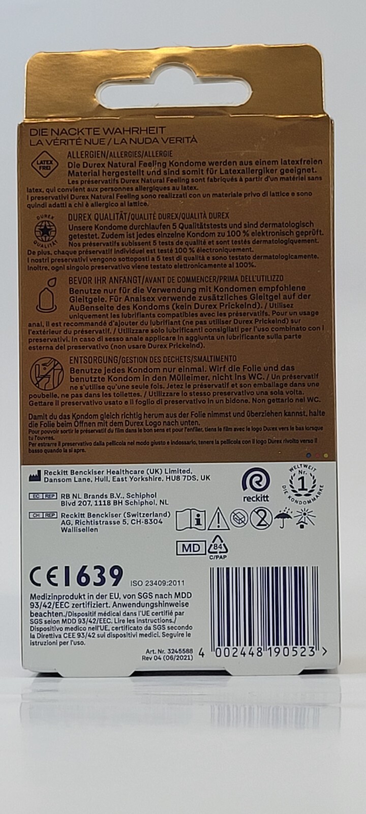 Durex Natural Feeling Polyisopren Kondome hypoallergen dünn 8er, 14er 30er