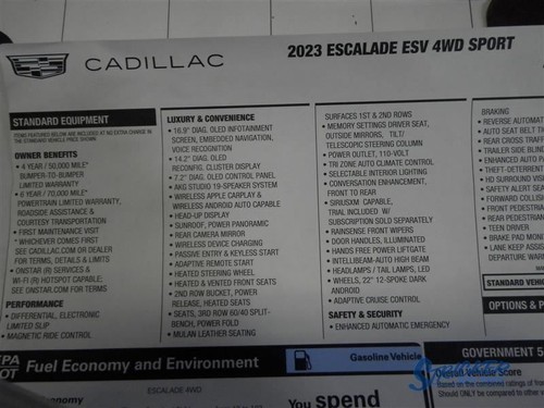2023 Escalade ESV Sport Driver Front Door Trim Panel 1454999 - Picture 12 of 12