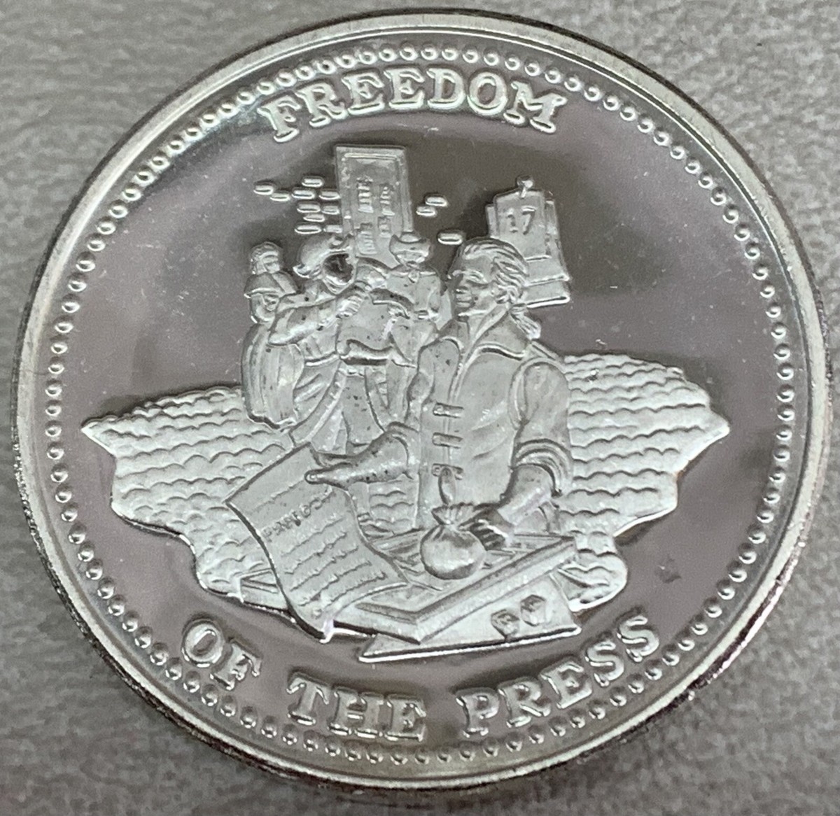 Johnson Matthey, JM, Freedom of the Press, 1 troy oz .999 Silver