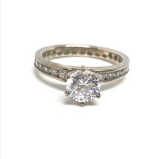 925 Sterling Silver Clear CZ Cubic Zirconia Vintage Ring Size 9