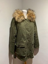 Jazzevar Parka Jacket Coat XL VGC real Fur hooded khaki green mid length liner