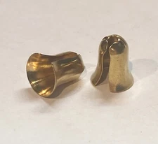 LOT OF 2:  NEW UNFINISHED SOLID BRASS BELL ENDS ONLY  (for #6 pull chains)