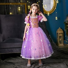 Girls Tangled Rapunzel Princess Dress Costume Kids Dress Up Gift