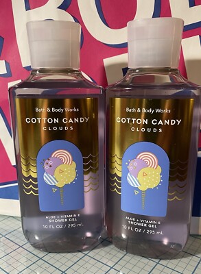 Bath Body Works COTTON CANDY CLOUDS LOT Shower Gel (X2) Full Size 2023 FREE-SHIP