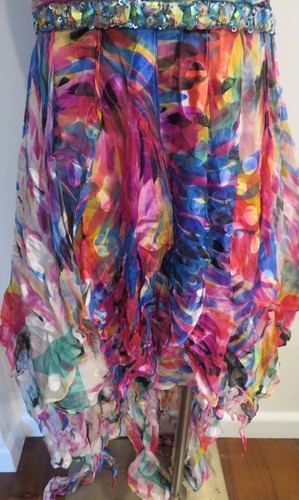 La Femme Women's Multi Coloured Gems Formal Evening Strapless Silk Dress Size 6 - Picture 4 of 11