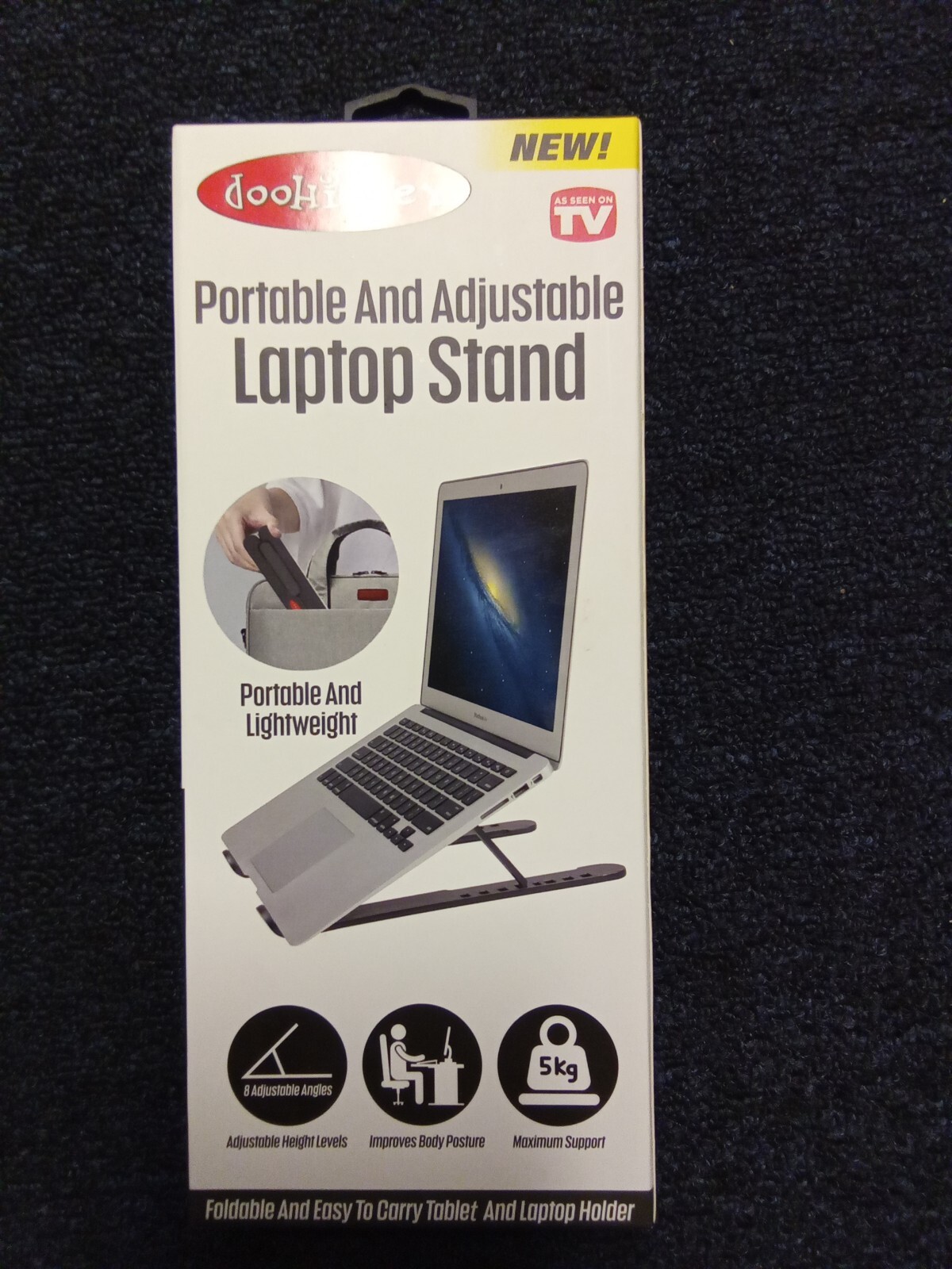 Doohickey Laptop Stand, Portable and Adjustable, 8 Adjustable Angles