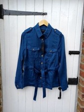 Caroll Paris Ladies Navy Light Linen Jacket - Uk 10 - New With Tags - Rrp: €110