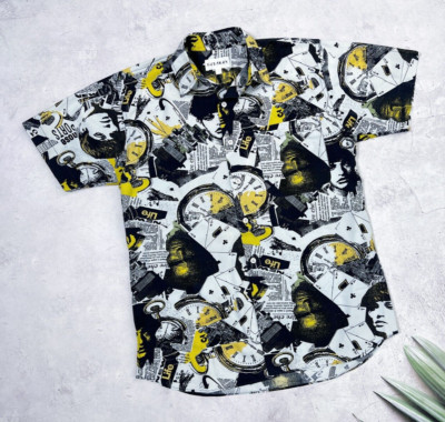 Vintage Crazy Shirts Time Cards People Pattern size Medium