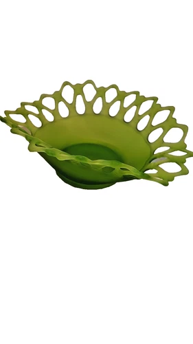 Westmoreland Bowl Satin Green Doric Lace Pattern Preowned