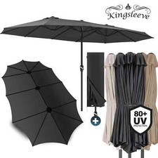 Sonnenschirm Gartenschirm Doppelsonnenschirm mit Kurbel 460 cm XXL KINGSLEEVE®