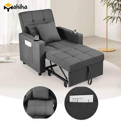 Fauteuil chauffeuse canapé-lit convertible inclinable 1 place grand