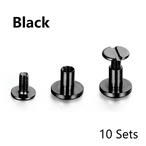 10 Sets Flat Head Rivets Double Cap Metal Stud Screw For DIY Leather Crafts Belt - Picture 16 of 16