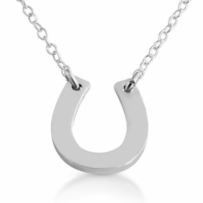 Azaggi 925 Sterling Silver Necklace Lucky Horseshoe Pendant Symbol of Good Luck