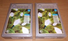 2X Holiday Time 25-count C9 LED Light Set - Cool White, Faceted Bulbs -NEW