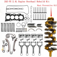 2AZ-FE 2.4L Engine Overhaul Rebuild Kit w/ Crankshaft Rods Timing Kit For Toyota