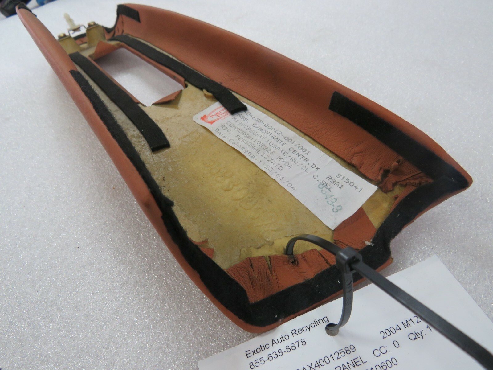 Maserati M128 Coupe, RH, Right, Upper B Pillar Trim Panel, Used, P/N 981210600