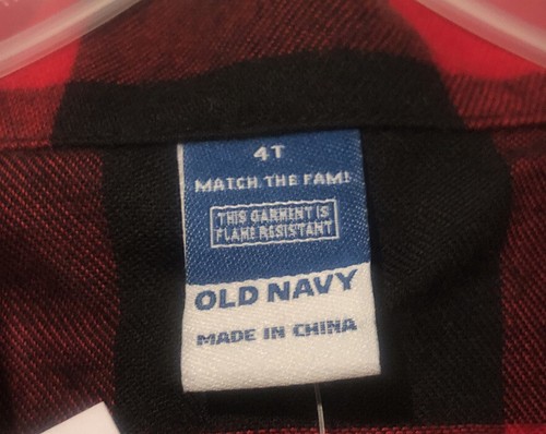 Old Navy Gender-Neutral Kids Plaid Flannel Pajama Set Boy Girl 4T Black Red NWT - Picture 6 of 8