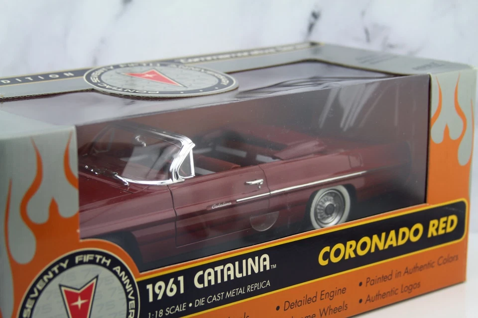 RC2 ERTL Pontiac 75th Anniversary 1961 Catalina Convertible Coronado Red 1:18 - Image 4 of 4