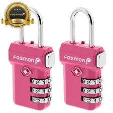 TSA Approved 3 Digit Combination Travel Suitcase Luggage Bag Padlock Reset 2Pack