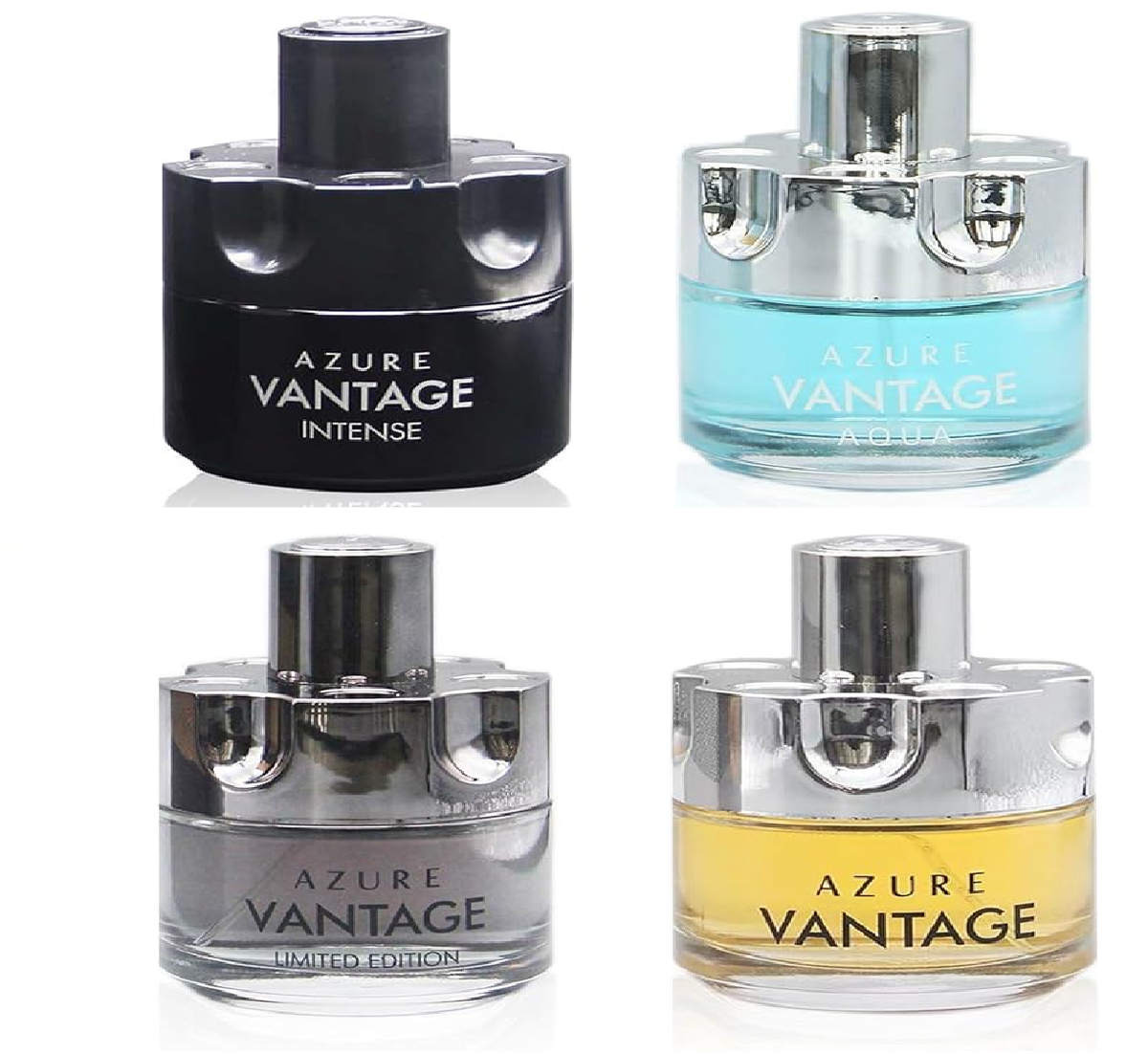 4 Pack Azure Vantage Intense Classsic Scent 3.4oz Cologne EDP