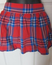 Abercrombie  Fitch Women Plaid Mini Skirts Blue/Red Sz XS/M- NWT 50