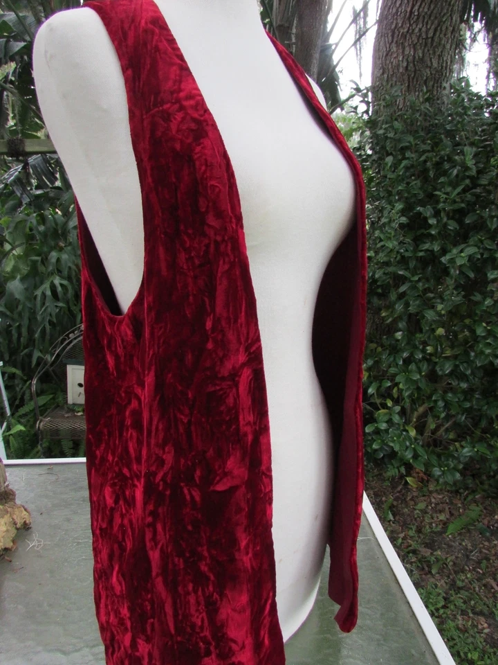 Chaleco Vintage Años 70 Boho Renacimiento Gitano Terciopelo JOY STEVENS Pequeño  Foto 2 de 4