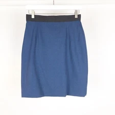 Angelo Tarlazzi Womens Wool Skirt Size 40 EU / US 2 Blue Black Vintage