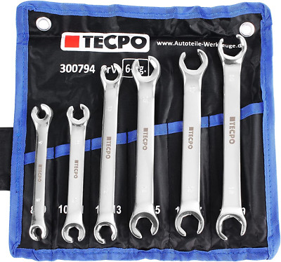 TECPO Bremsleitung Schlüssel 8-19Mm Ringschlüssel Satz Offener Ring Schlüssel 6-