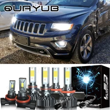 Para For Jeep Grand Cherokee 2014 2017 2018 -Kit de faros LED + focos antiniebla