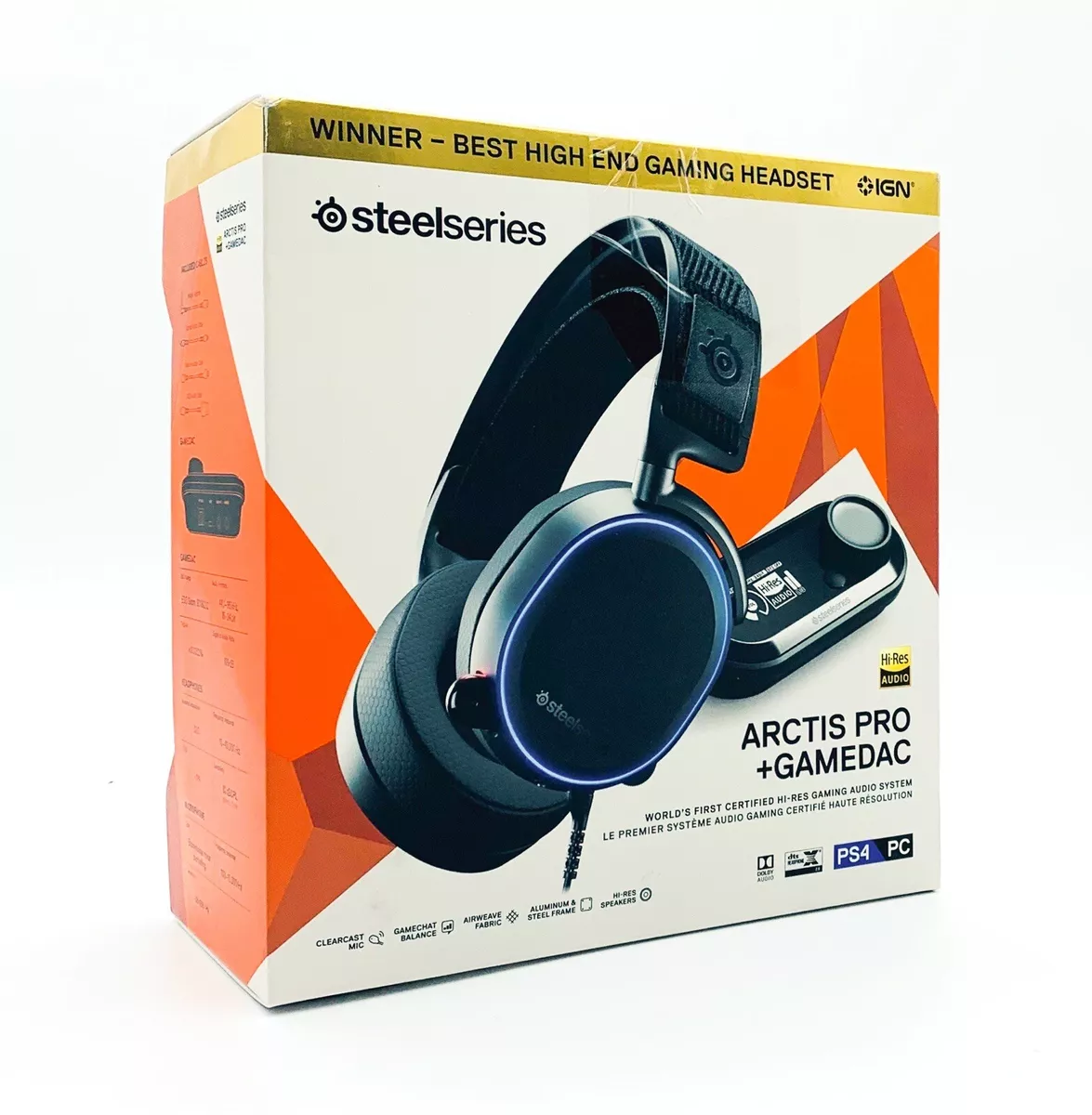 SteelSeries Arctis Pro + GameDAC Hi-Res Gaming Headset for PS4 / PC - Black