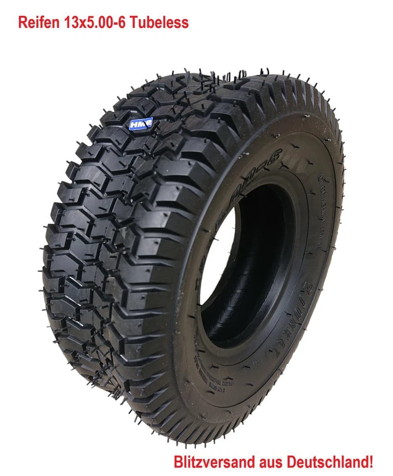 Reifen 13x5.00-6 2PR JUNKAI Rasentraktor Aufsitzmäher Schneeräumer Mini Quad - Bild 2 von 3