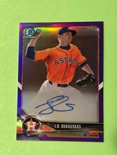 JB BUKAUSKAS 2018 Bowman Chrome Auto Purple Card #CPA-JBU 221/250 Houston Astros