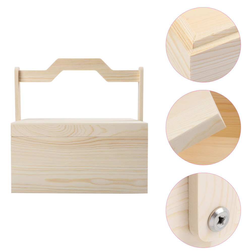 Wooden Handbag Stackable Chest of Drawers Storage Crate Bin with Lid