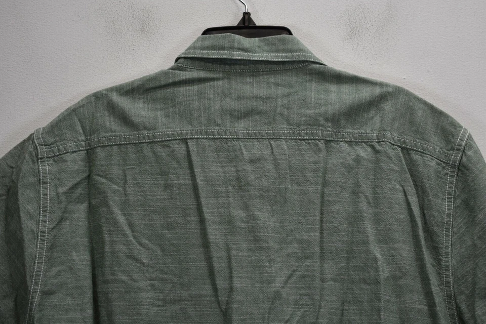 Woolrich Mens Olive Green Short Sleeve Cotton Casual Button Up Shirt L - Image 4 of 4