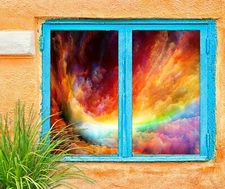3D Color Cloud O2484 Window Film Print Sticker Cling Stained Glass UV Block Fa