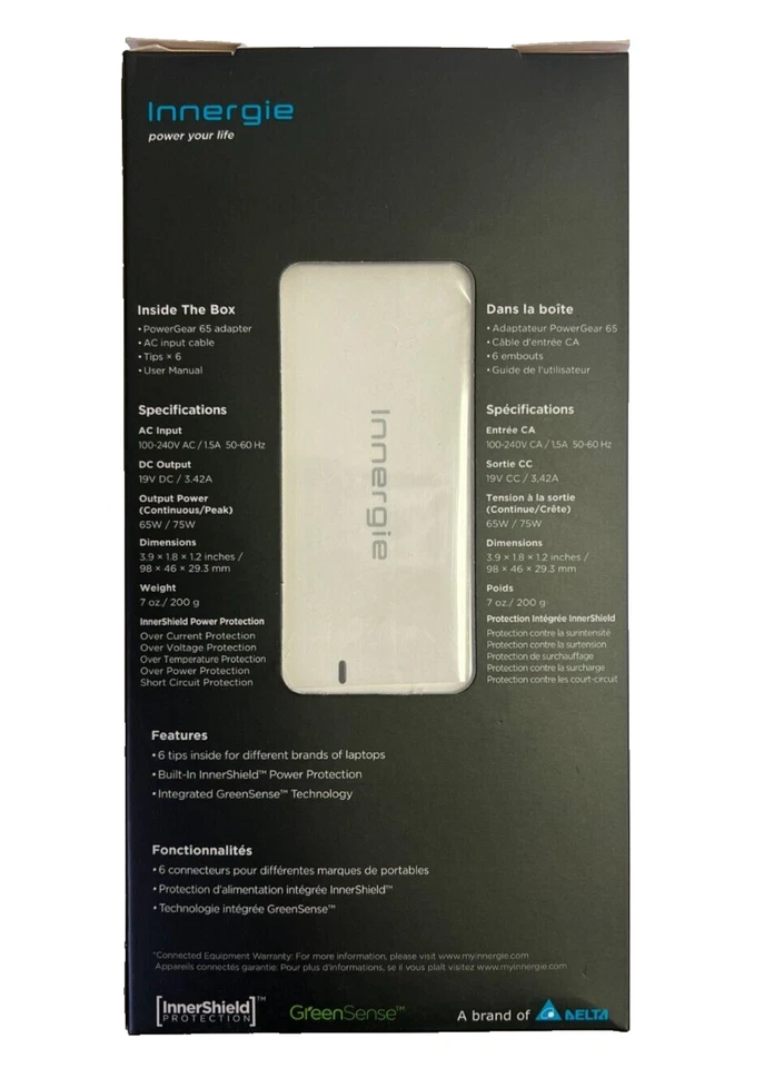 Innergie PowerGear 65 Universal Laptop Power AC Adapter Charger 65W 19V 3.42A - Image 3 of 4