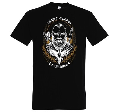 Youth Designz From North to Valhalla Herren T-Shirt Print Logo Fun Norden Viking