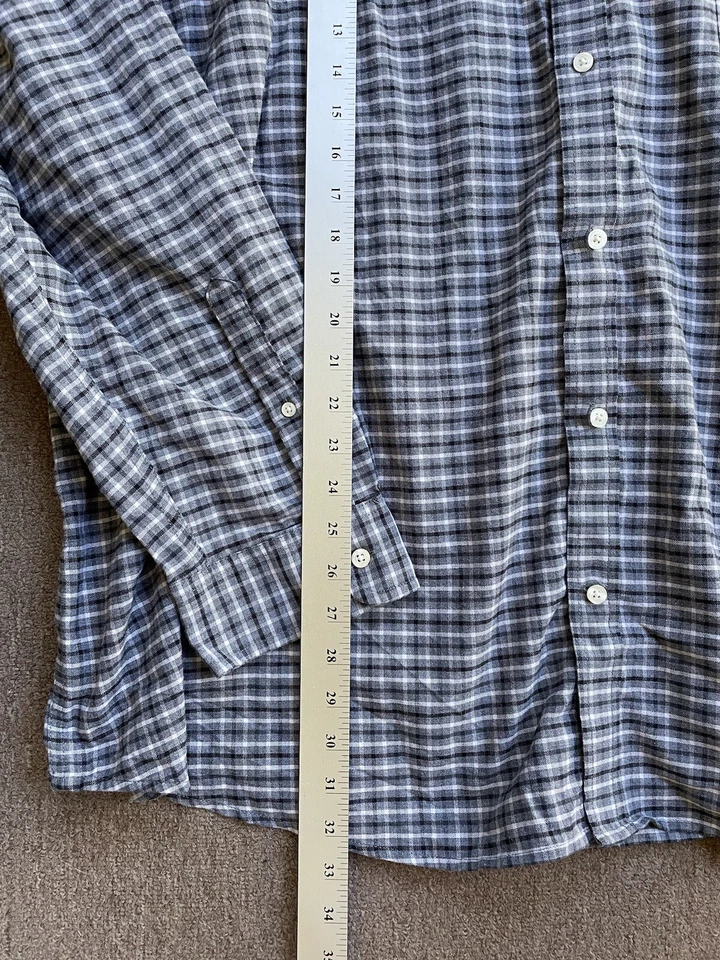 Foundry Men’s Plaid Button Down Collared Shirt Gray Long Sleeve 4X - Image 3 of 4