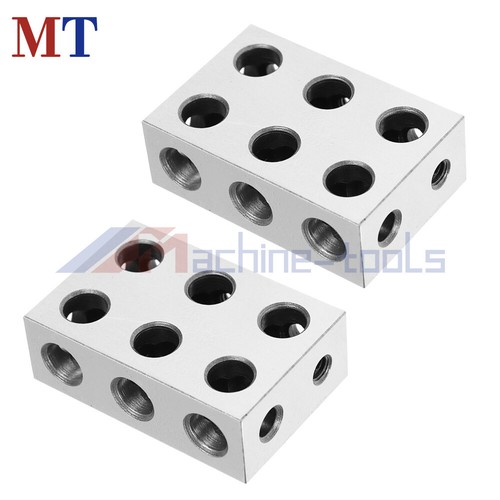 Lot De 4 Paires De Blocs De Précision 1-2-3, 23 Trous - Tolérance .0001 - Pour Machinistes Et Ajusteurs