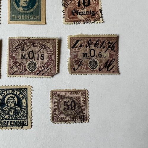 EARLY LOT OF GERMAN STATES STAMPS THURINGEN FISCAL, REVENUE, COURIER & MORE #52 - Picture 5 of 5