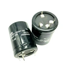 S+M Elko Capacitor 390uF /450V B43991 - 5 Pin - NOS