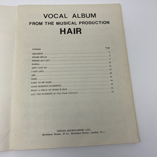 Vintage Sheet Music Hair Vocal Album Musical London West End Production - Picture 3 of 7