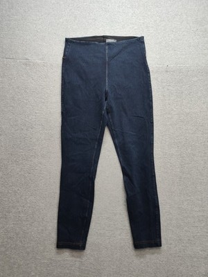 Lysse Women Jeggings L Blue Pull On High Rise Stretch Ankle Pockets Logo Casual
