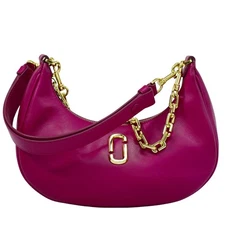 MARC JACOBS Leather Shoulder Handbag Pink Gold