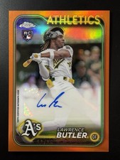 2024 Topps Chrome Update #AC-LB Lawrence Butler Orange Refractor Auto /25 Rookie