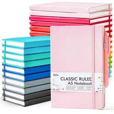 Journal Notebook 24 Pack 120 GSM 5.1x8.3 A5 Hardcover Lined feela Bulk Work Pens