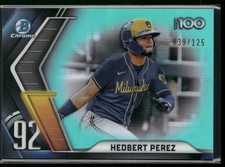 2022 Bowman - Bowman Scouts' Top 100 Aqua Refractors #BTP-92 Hedbert Perez #/125
